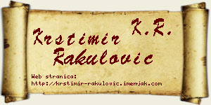 Krstimir Rakulović vizit kartica